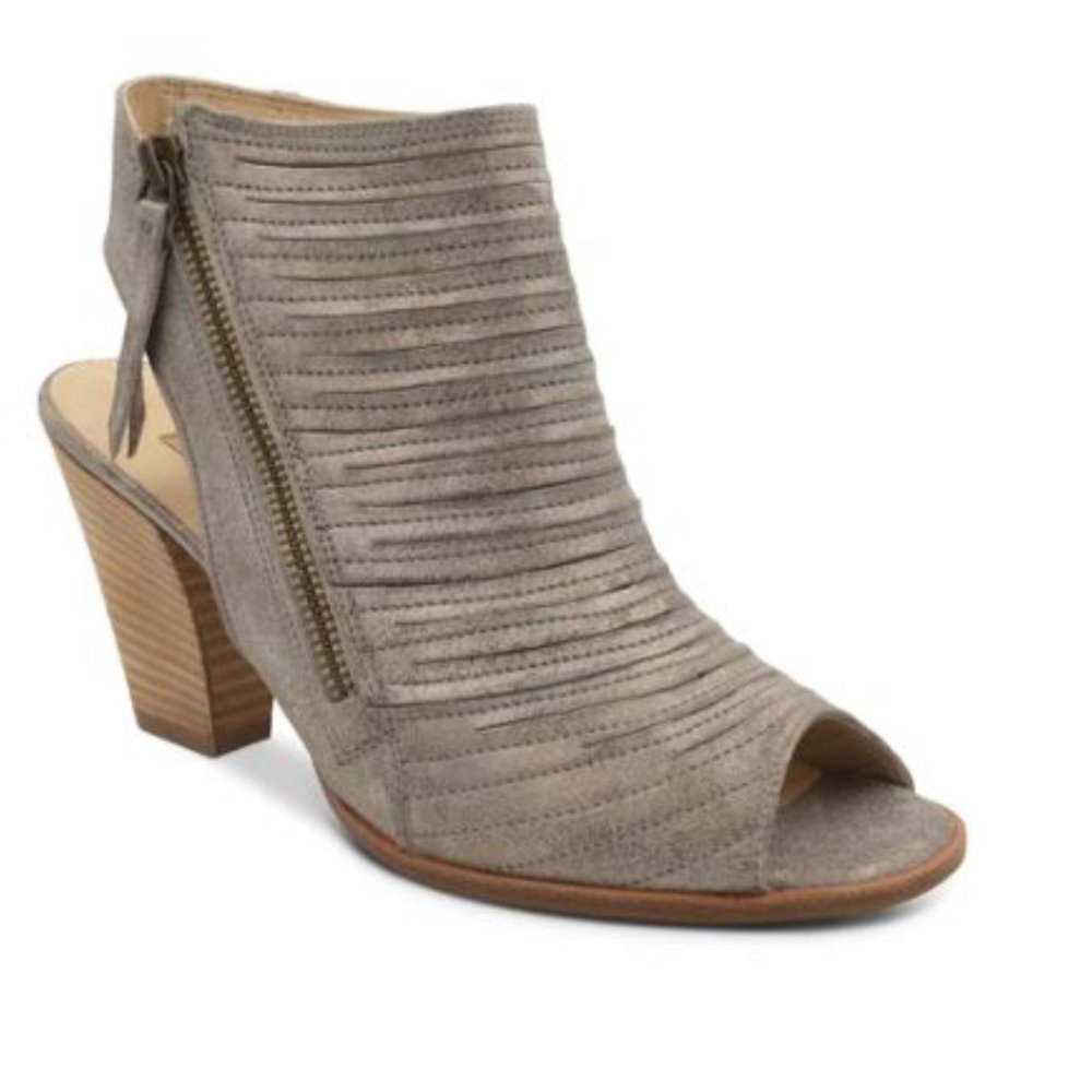 Paul Green Cayanne Peep Toe Bootie in Metallic Smoke Women's Size US 6.5/ UK 4